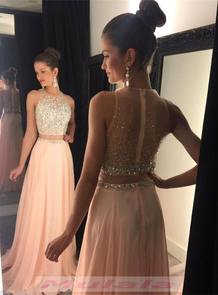 Coral Long Sleeve Prom Dresses 2018