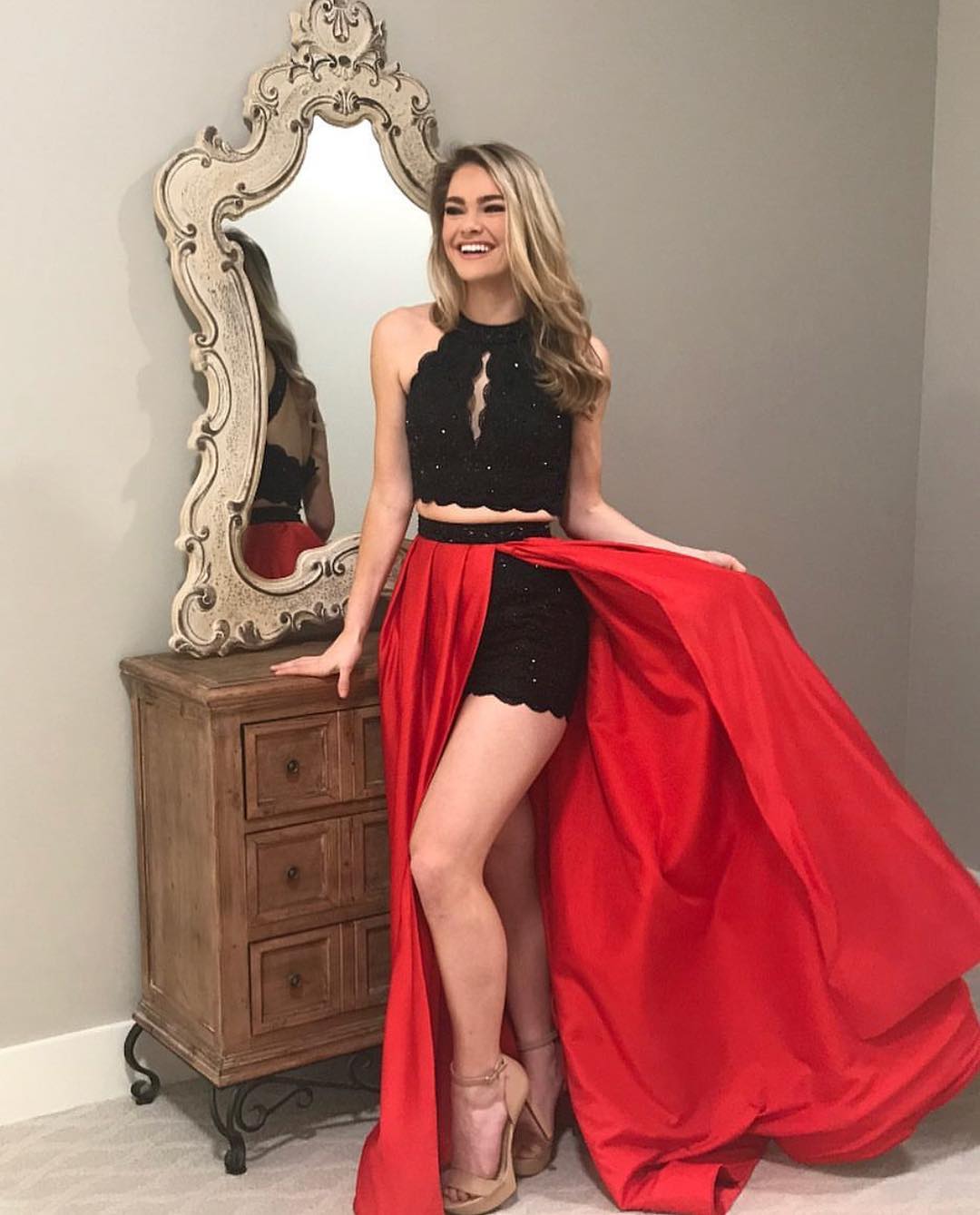Red and Black Prom Dress