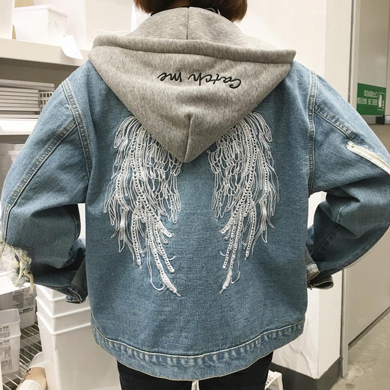 denim jacket with wings
