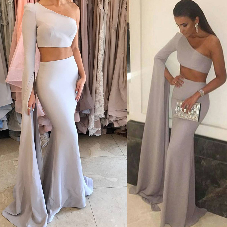One Shoulder Floor Length Dress
