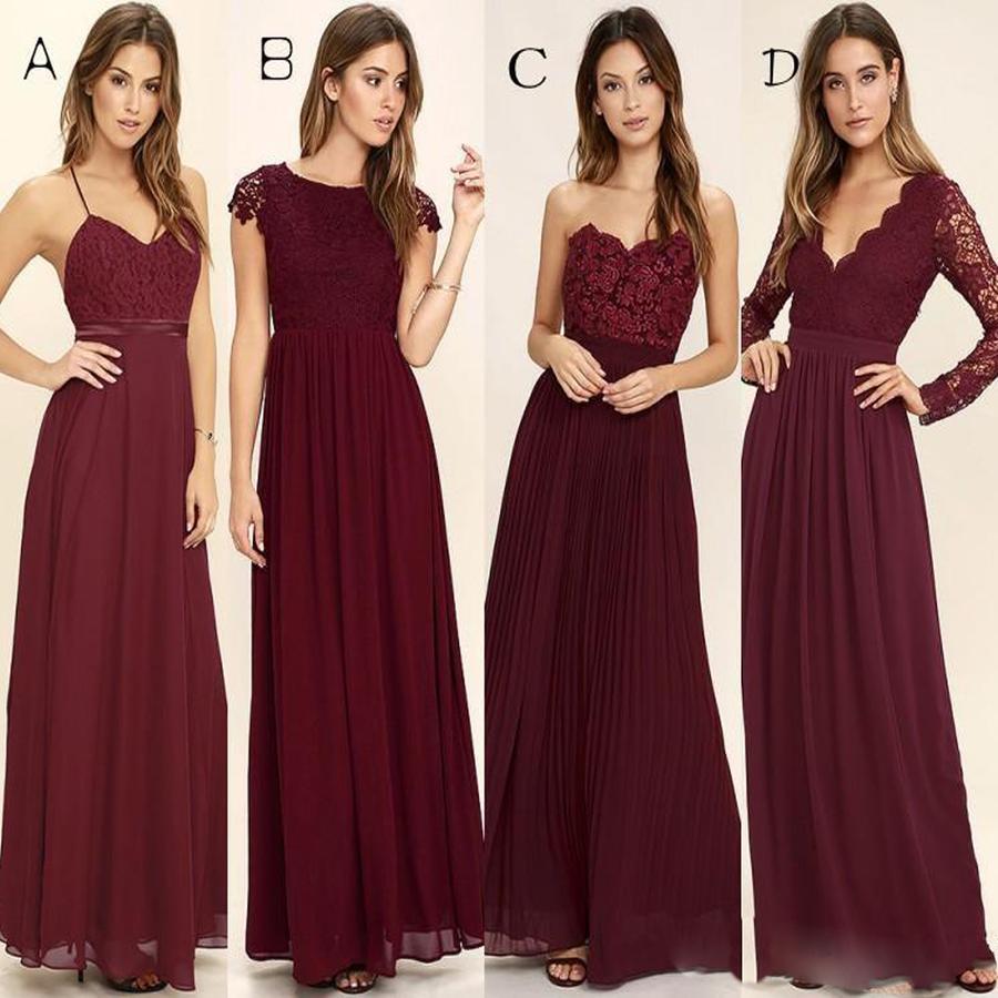 bridesmaid dresses cheap burgundy