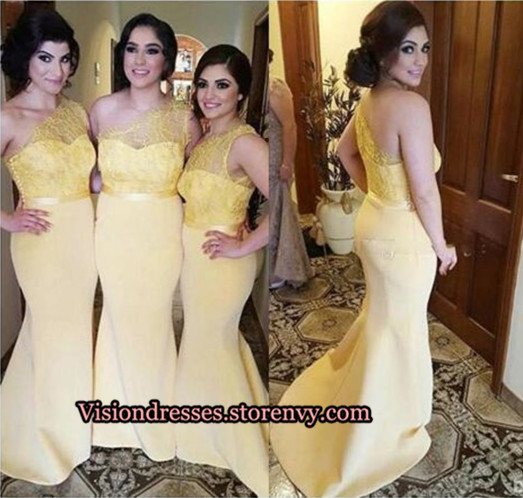 Brown and Yellow Bridesmaid Dresses Cheap