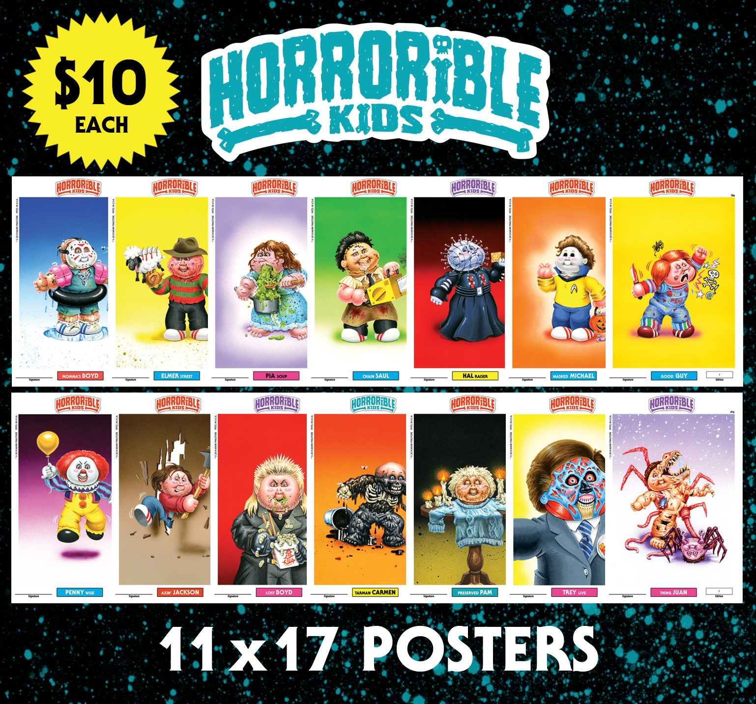 horrorible kids limited edition mini posters from magic marker art kids event poster