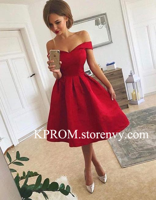 short red graduation dresses