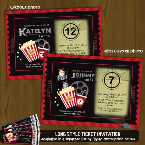 cinema ticket invitation movies and popcorn splashbox movie ticket invitation