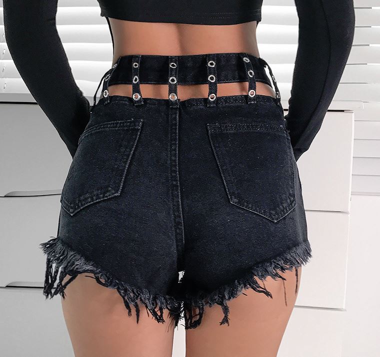 black denim shorts for womens