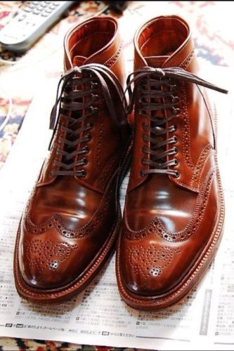 mens leather brogue boots