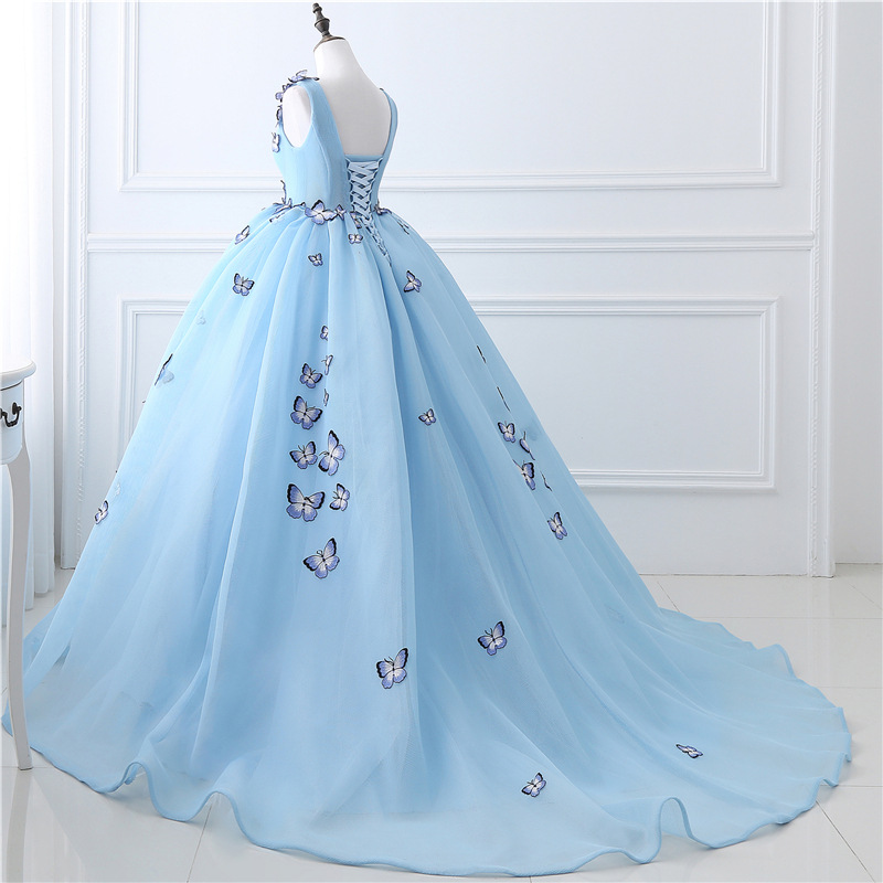 light blue butterfly dress