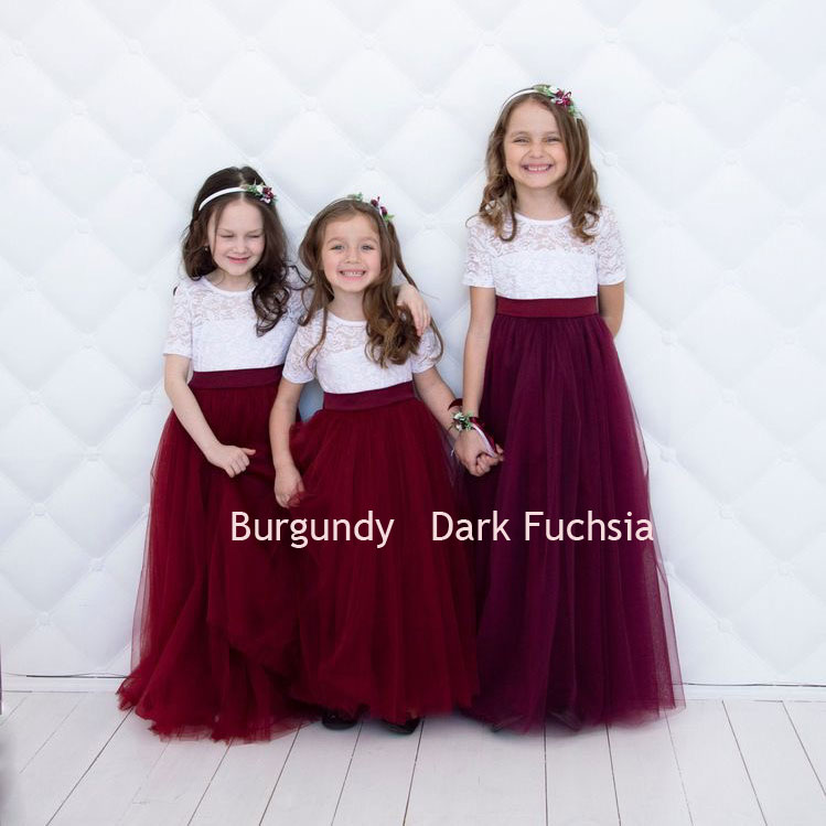 floor length tulle flower girl dress