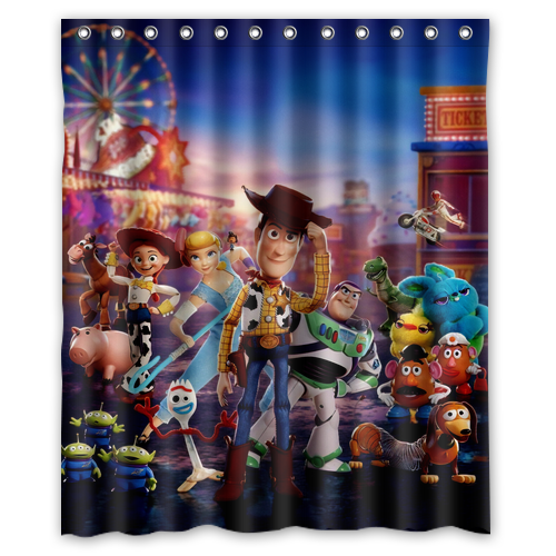 Toy Story Pixar Animation Movies Custom Print Waterproof Fabric Shower Curtain