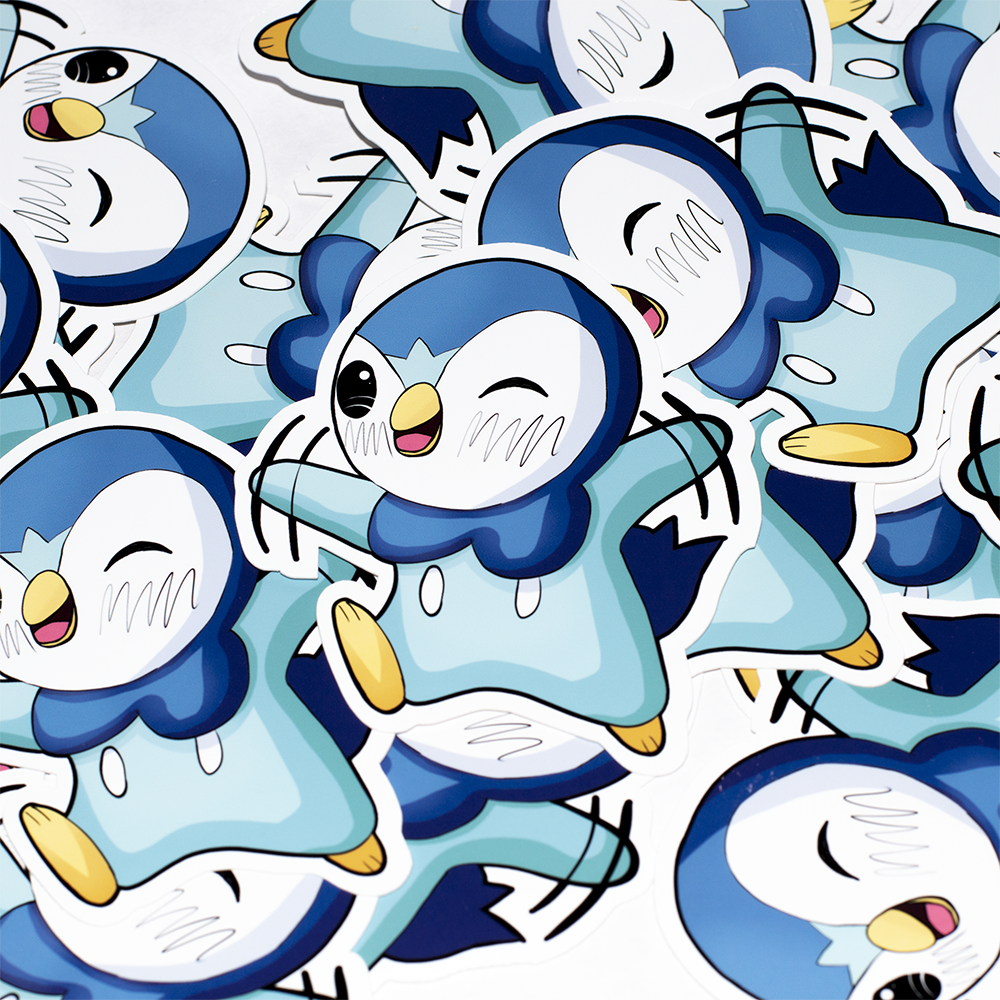 Cute Piplup Penguin Water Type High Quality Vinyl Sticker