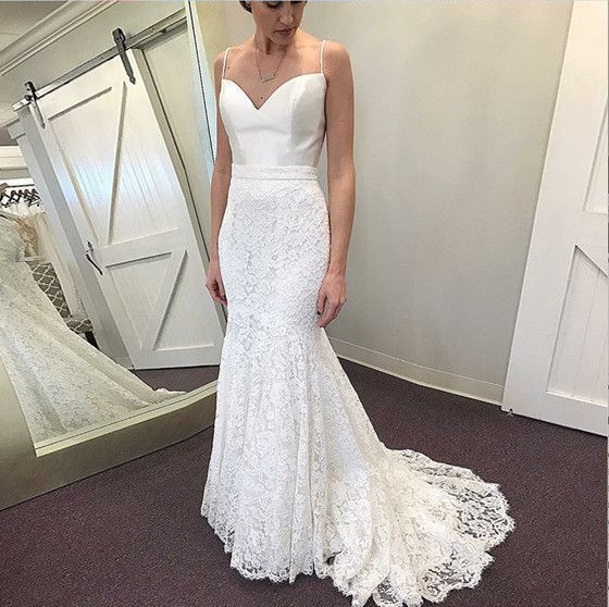 satin sweetheart mermaid wedding dress