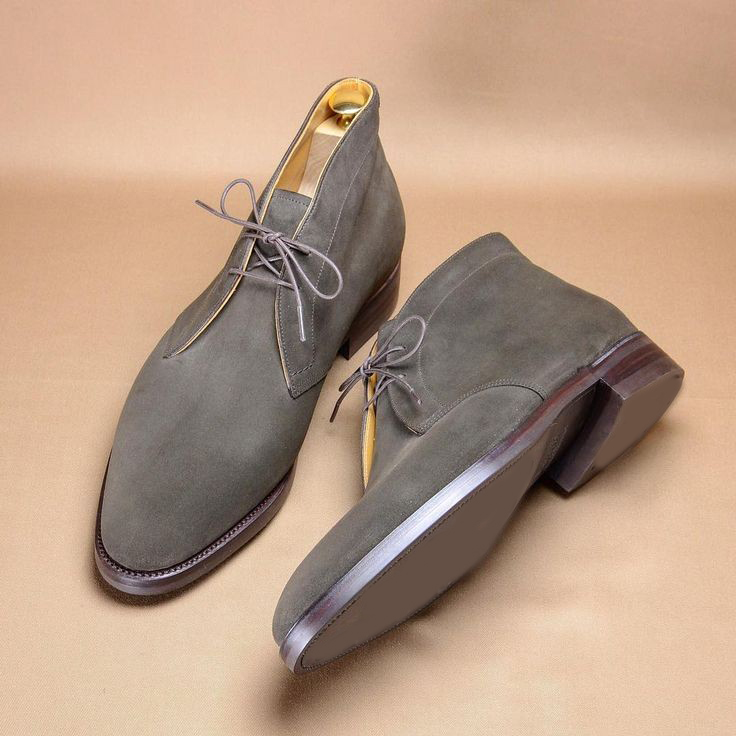 gray suede chukka boots