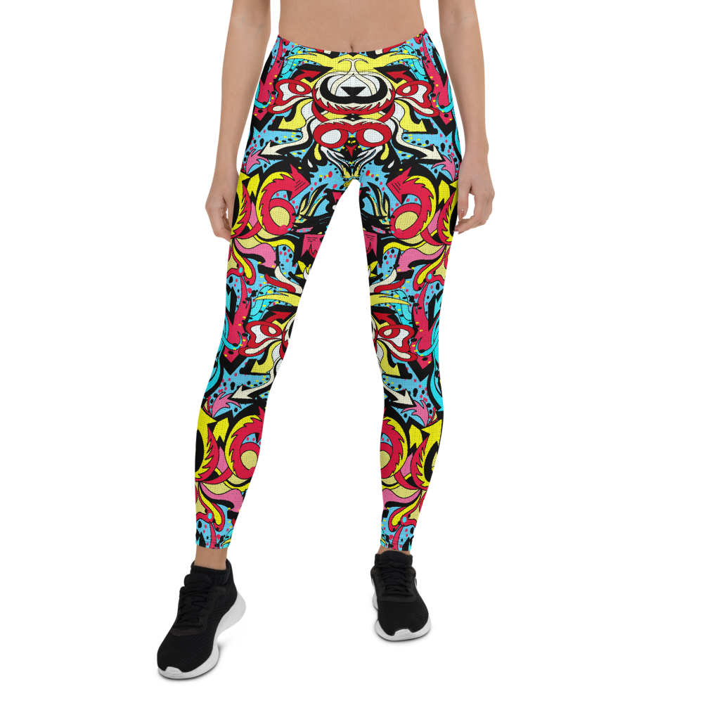 Colorful Graffiti Patterned Leggings Modern Booty Lifting Leggings