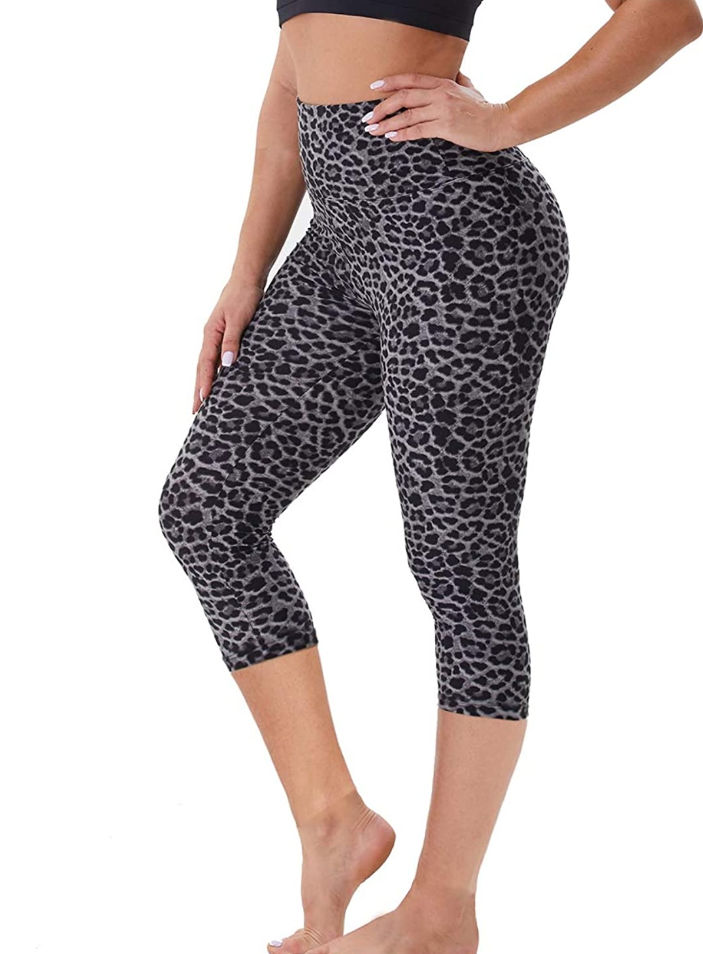high waisted tummy control capri leggings