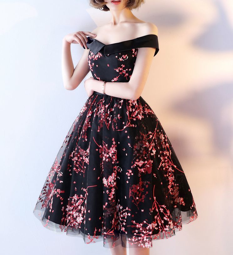 LP1144,Stylish A line Dress,Off Shoulder Graduation Dress